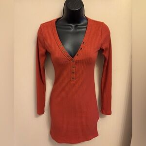 Forever 21 Terracotta Long Sleeve Dress